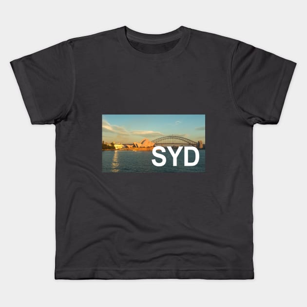 Sydney Harbour bridge and opera House Kids T-Shirt by downundershooter